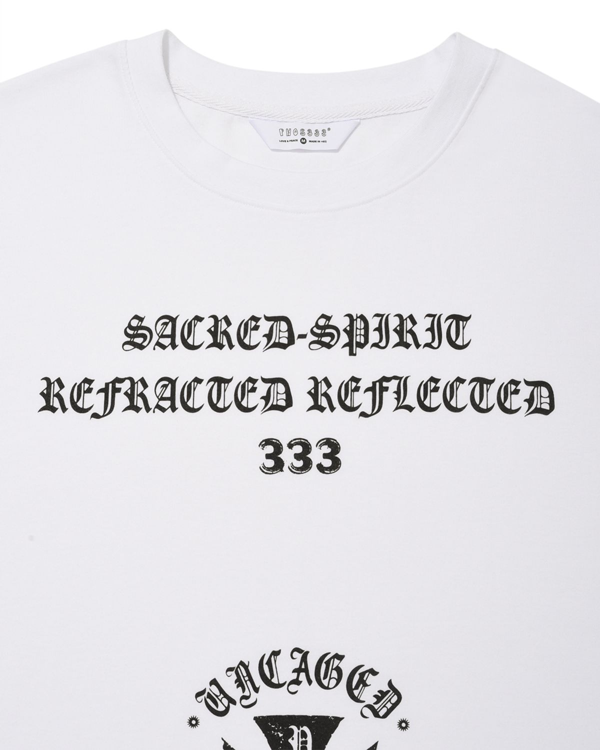 포스333(PHOS333) Uncaged Slogan T-Shirt/White