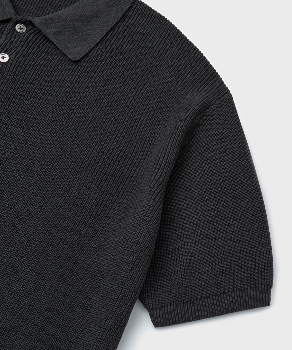 브랜디드(BRANDED) HARD TWIST RESORT POLO KNIT [GRAPHITE]