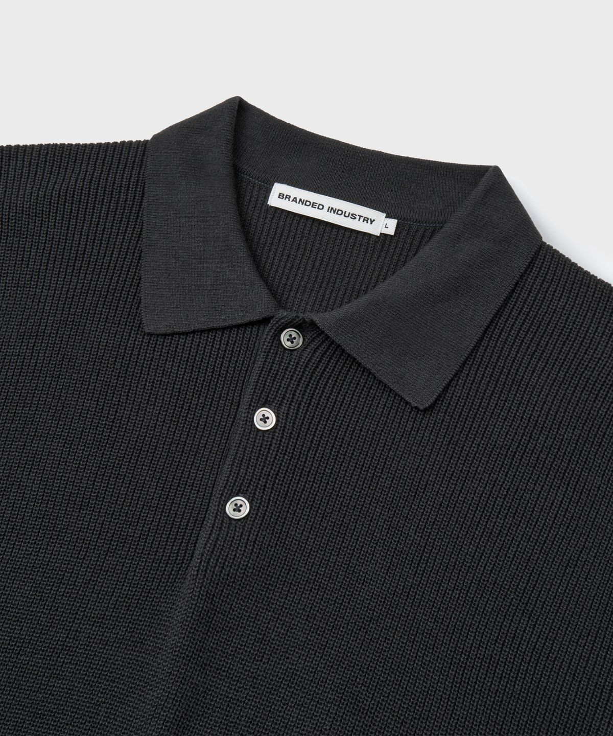 브랜디드(BRANDED) HARD TWIST RESORT POLO KNIT [GRAPHITE]