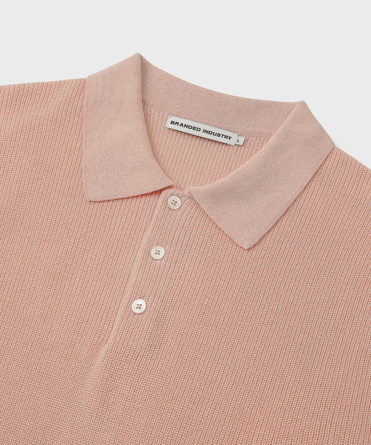 브랜디드(BRANDED) HARD TWIST RESORT POLO KNIT [PEACH]