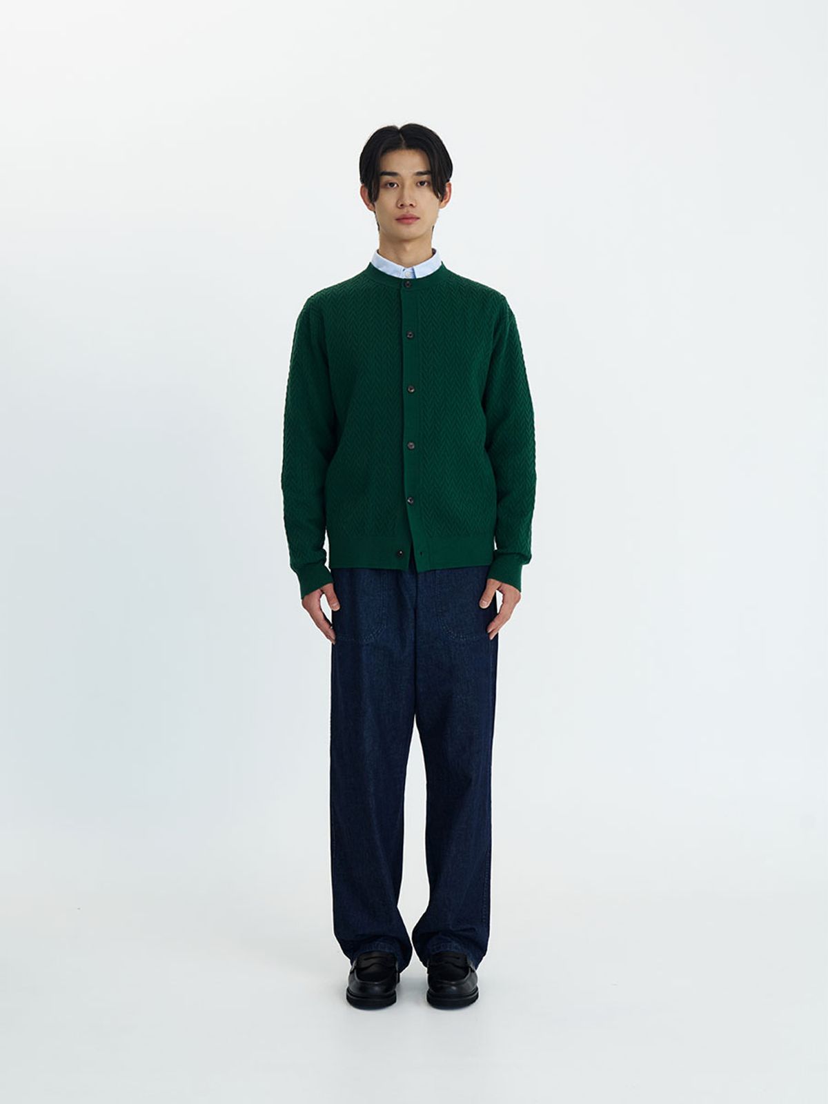 카니(CANNI) Mini Cable Cardigan (DarkGreen)