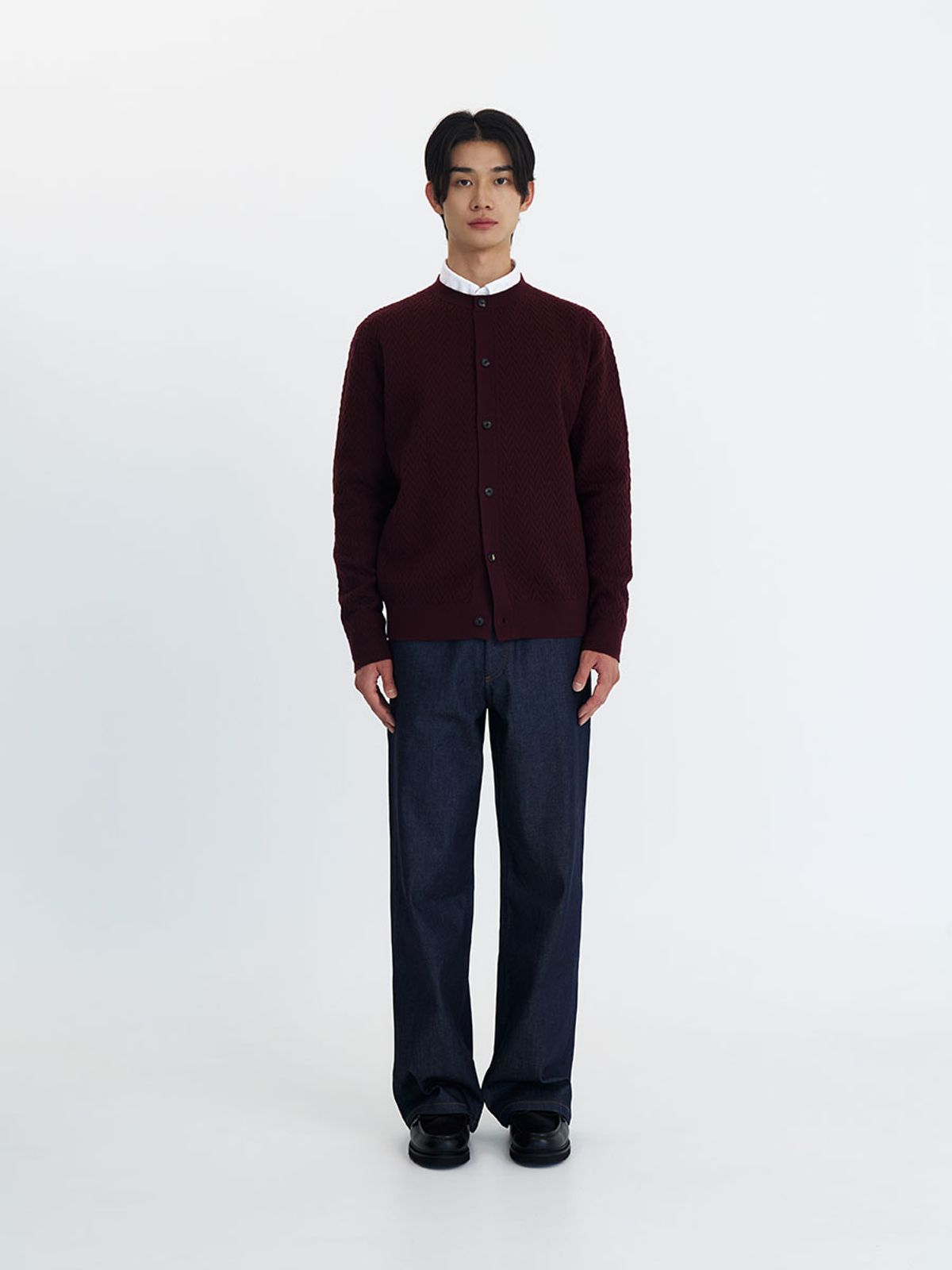 카니(CANNI) Mini Cable Cardigan (Wine)