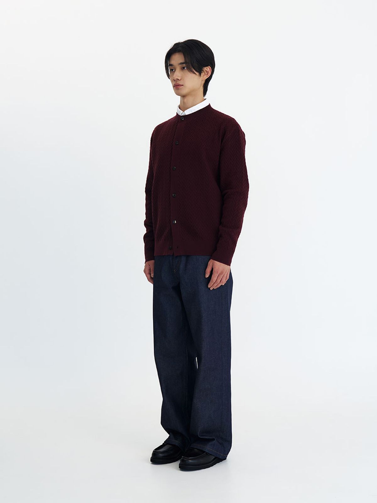 카니(CANNI) Mini Cable Cardigan (Wine)