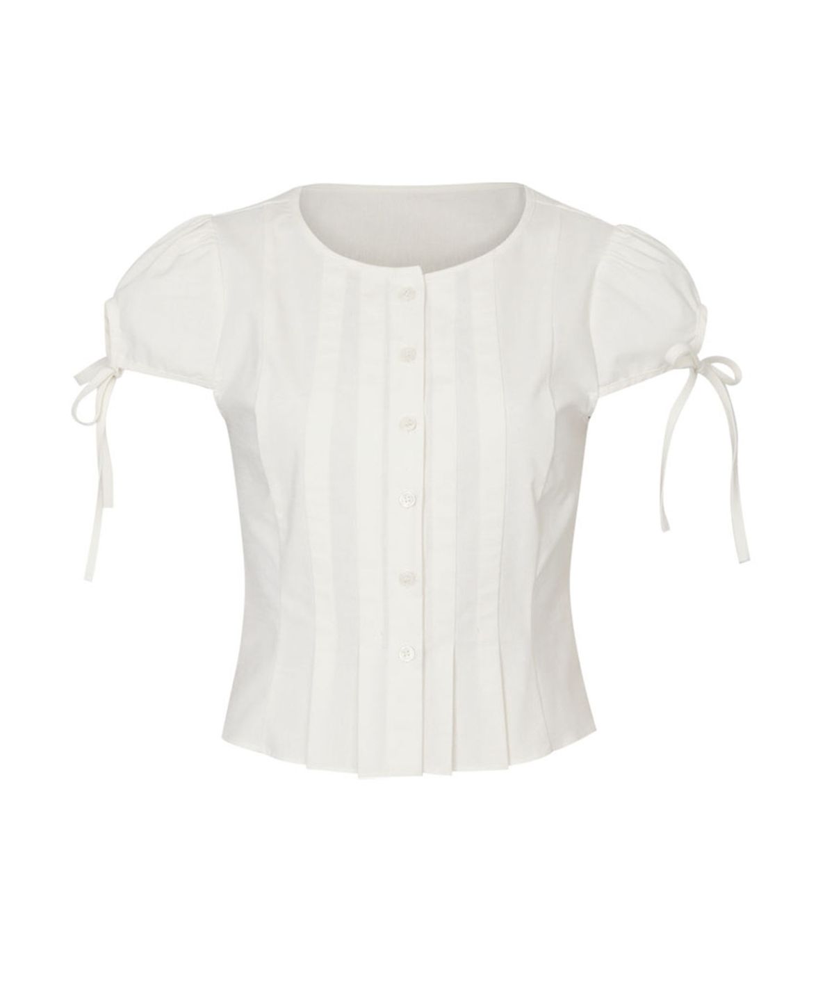 루루서울(LOULOUSEOUL) Classic Pin Tuck Blouse (Ivory)