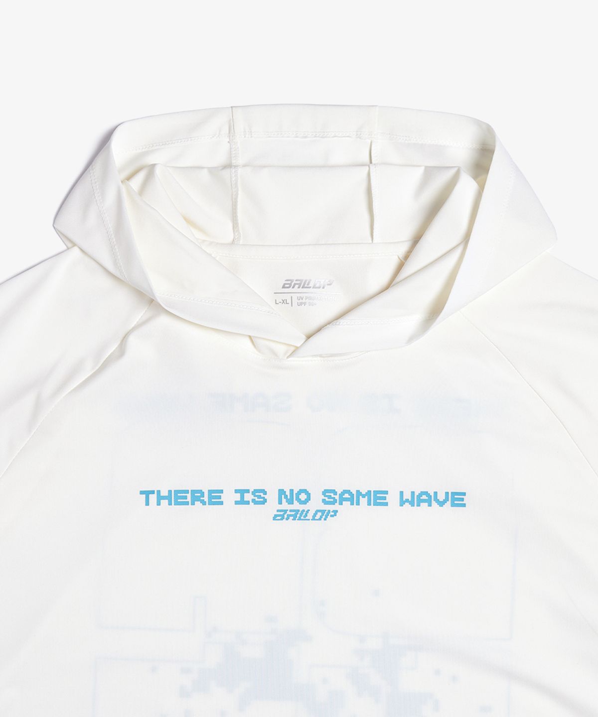 밸롭(BALLOP) 남녀공용 오션 웨이브 후드 래쉬가드 오프화이트
