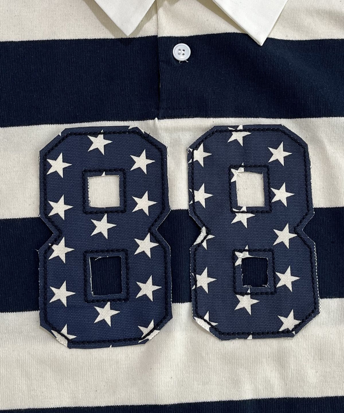 스케이터락(SK8ER ROCK) 88 Stripe Rugby Shirt ((ivory*navy))