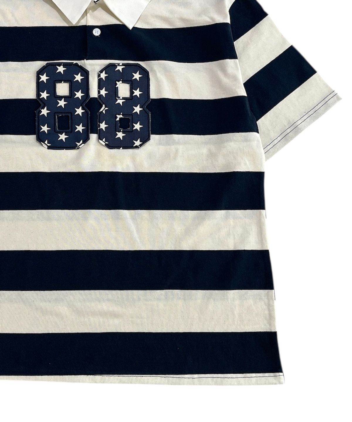 스케이터락(SK8ER ROCK) 88 Stripe Rugby Shirt ((ivory*navy))