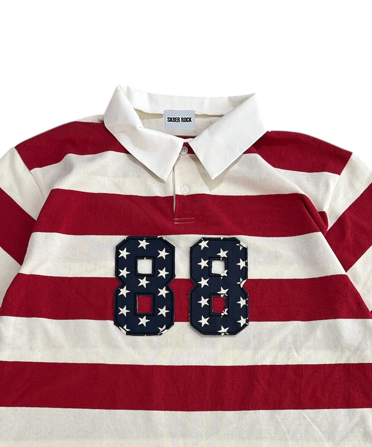 스케이터락(SK8ER ROCK) 88 Stripe Rugby Shirt ((ivory*red))