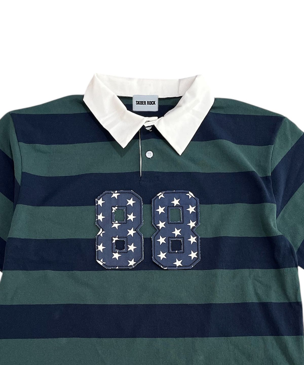 스케이터락(SK8ER ROCK) 88 Stripe Rugby Shirt ((d/green*navy))