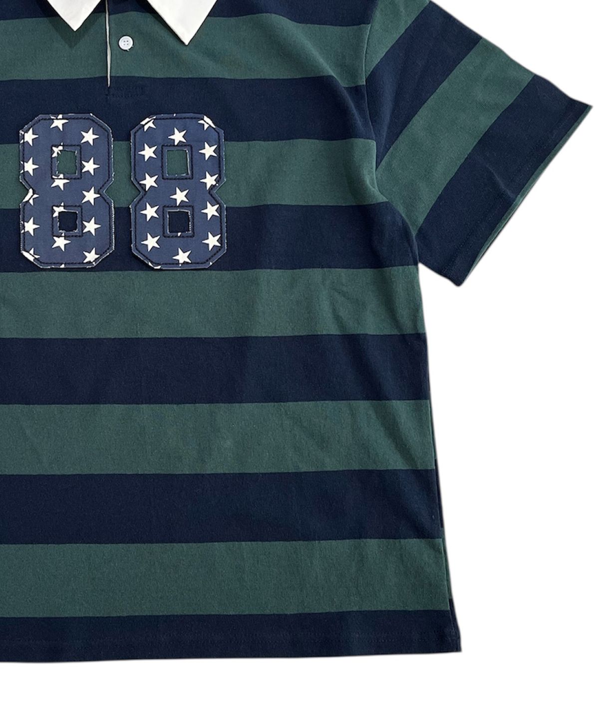 스케이터락(SK8ER ROCK) 88 Stripe Rugby Shirt ((d/green*navy))