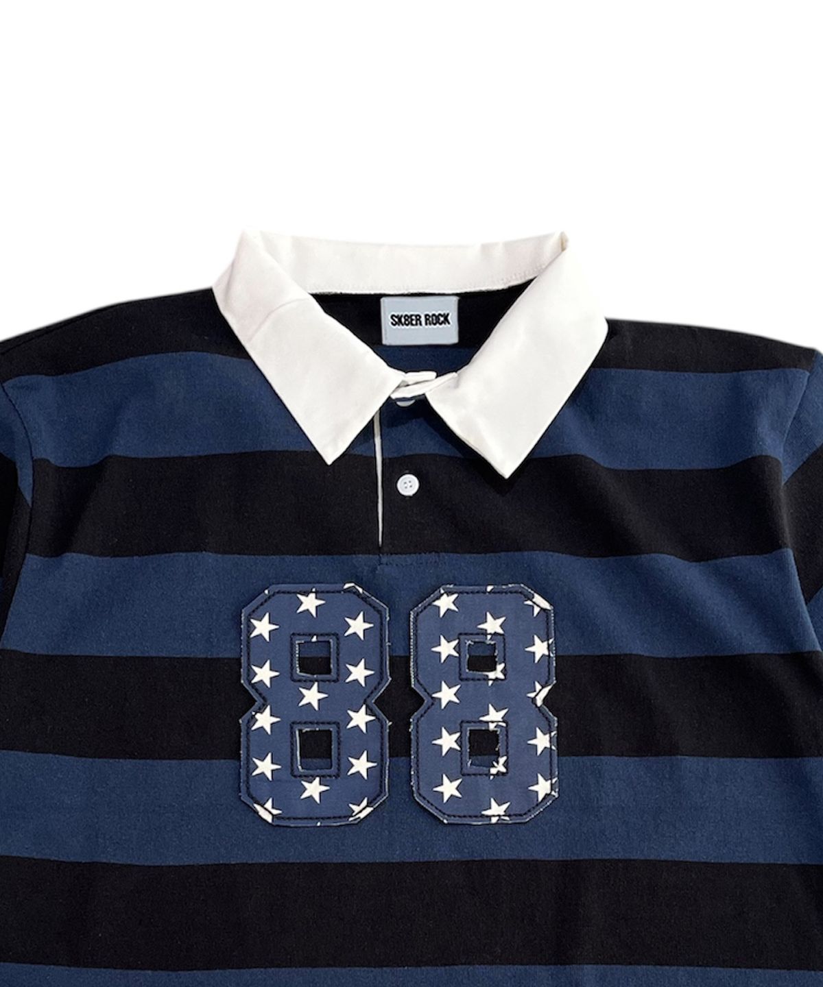 스케이터락(SK8ER ROCK) 88 Stripe Rugby Shirt ((d/blue*black))