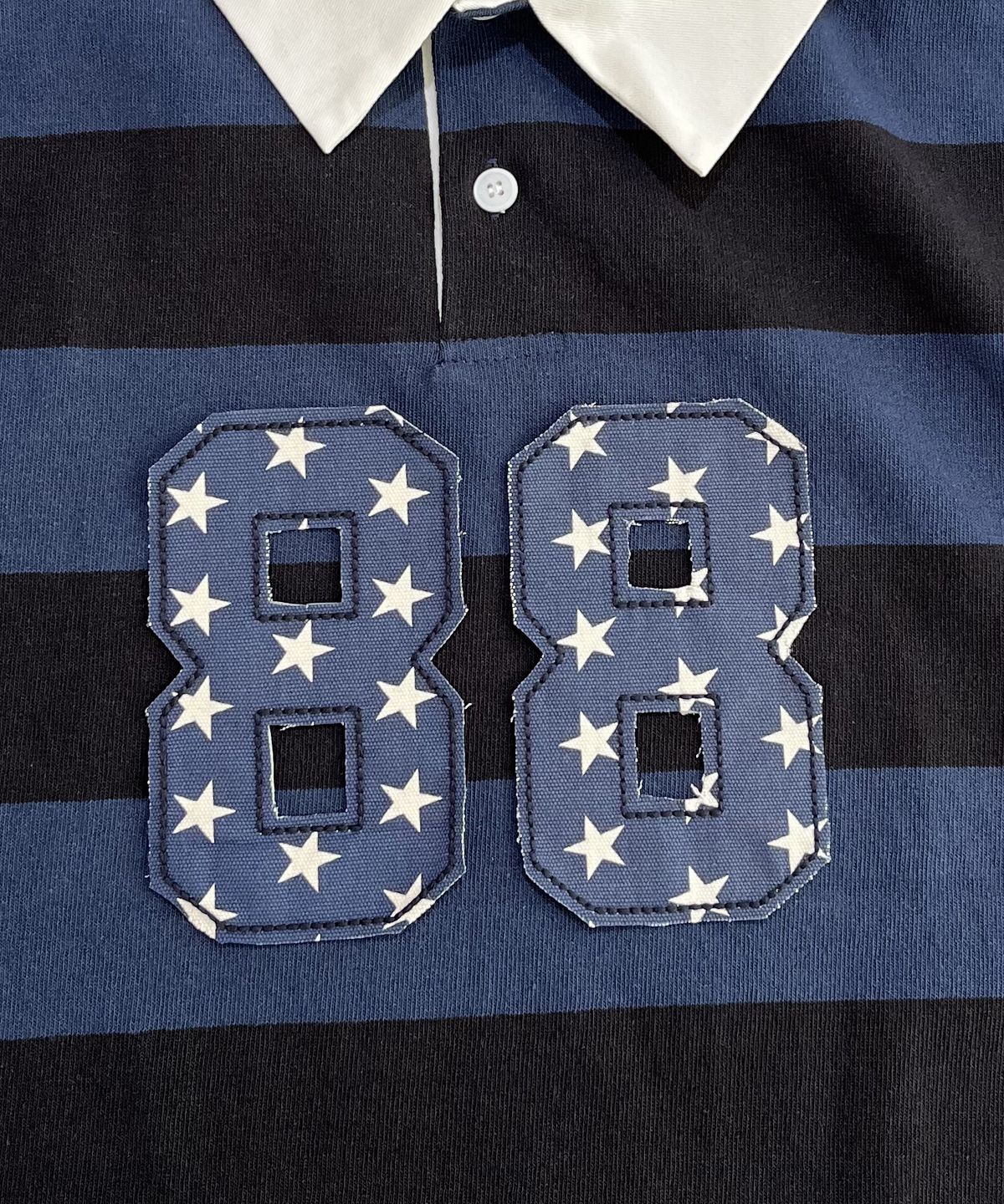 스케이터락(SK8ER ROCK) 88 Stripe Rugby Shirt ((d/blue*black))