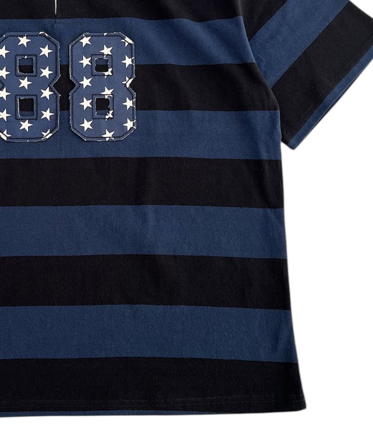 스케이터락(SK8ER ROCK) 88 Stripe Rugby Shirt ((d/blue*black))