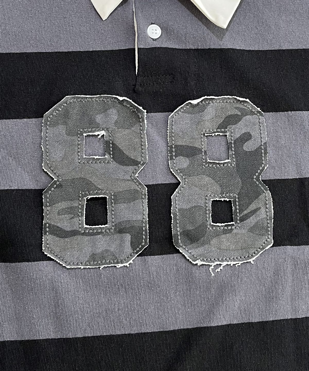 스케이터락(SK8ER ROCK) 88 Stripe Rugby Shirt ((gray*black))