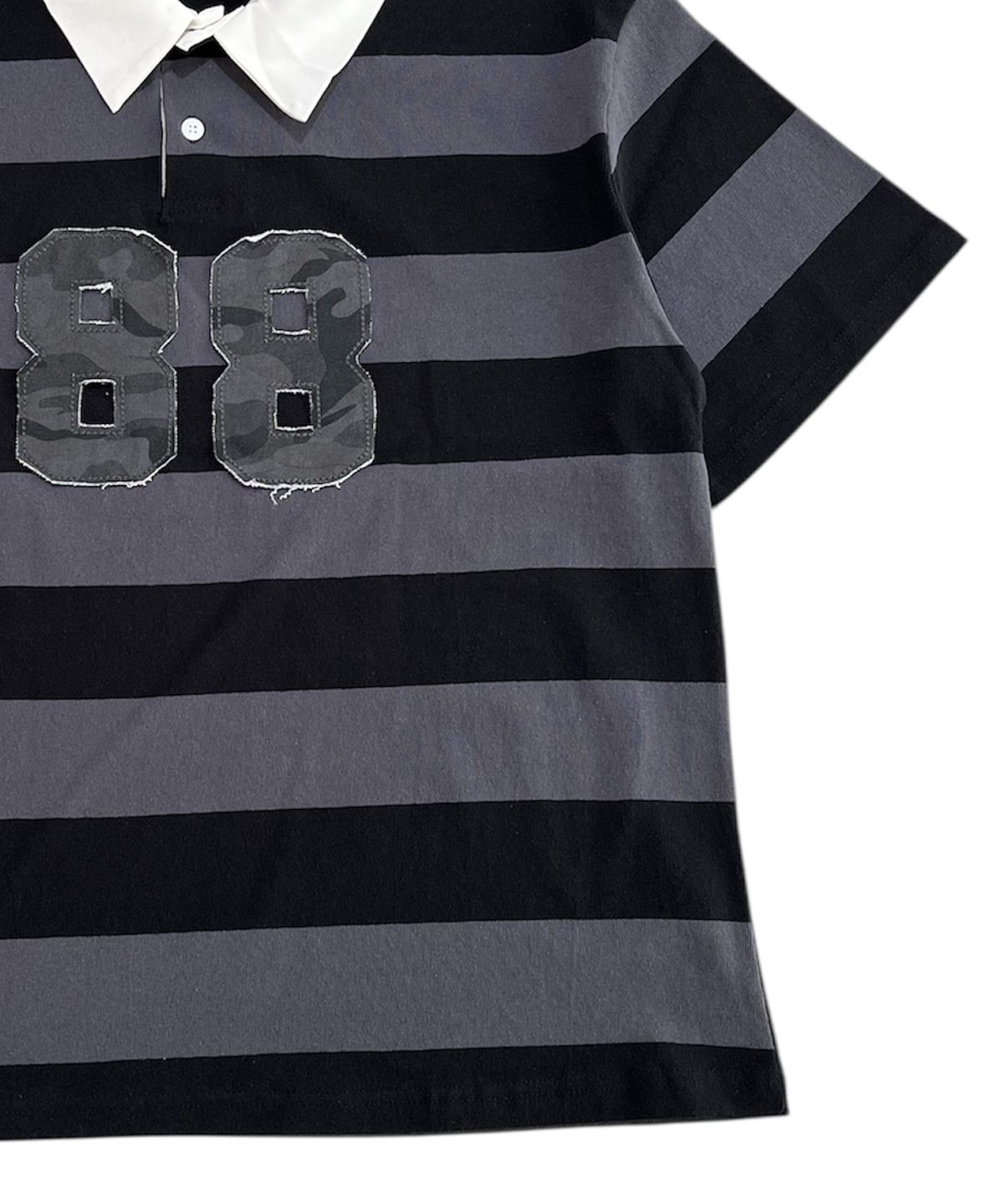 스케이터락(SK8ER ROCK) 88 Stripe Rugby Shirt ((gray*black))