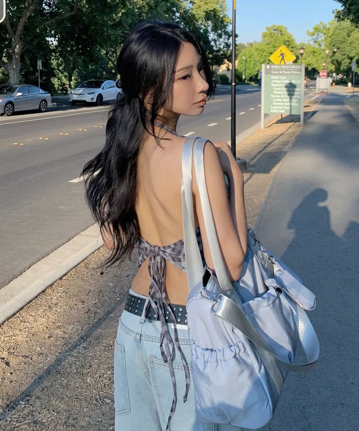 마스마룰즈(MASMARULEZ) [파우치세트] glossy shoulder duffel bag_Mist blue