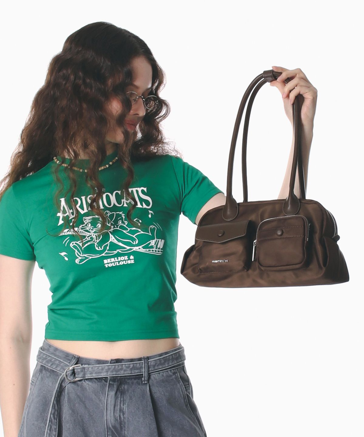 마스마룰즈(MASMARULEZ) Chaming Nylon shoulder bag_Brown