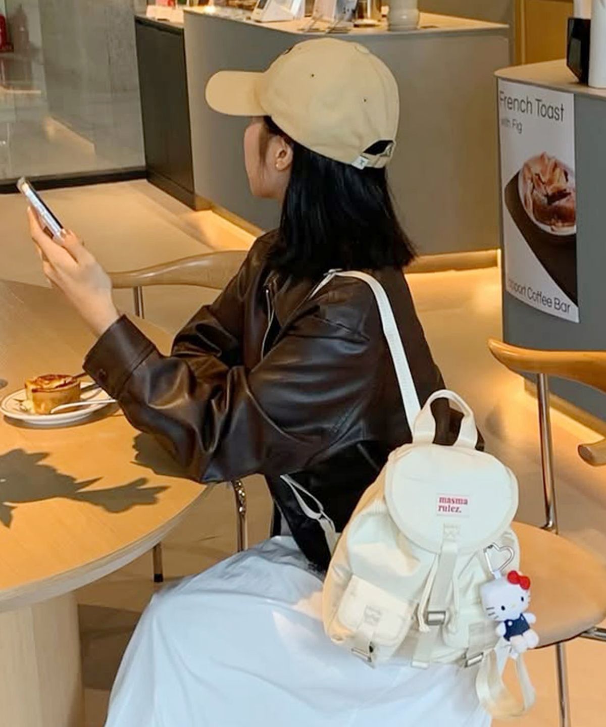 마스마룰즈(MASMARULEZ) mini ver. Glossy belted flap backpack_Pale Lemon