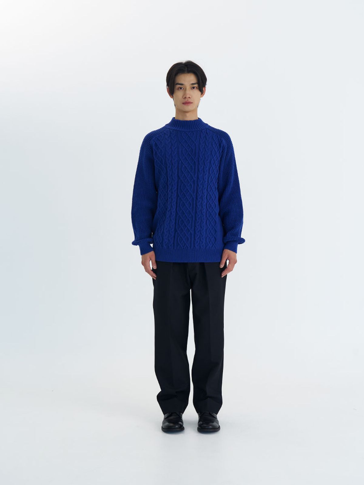 카니(CANNI) Cable Raglan Sewater (Blue)