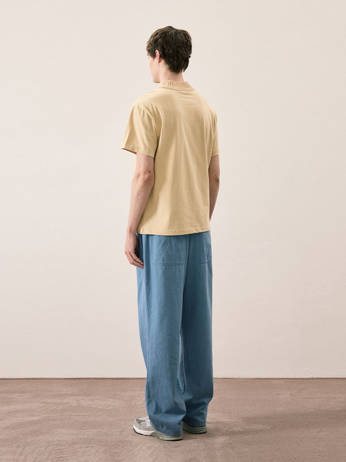 카니(CANNI) Ribbed Collar Tee (Beige)
