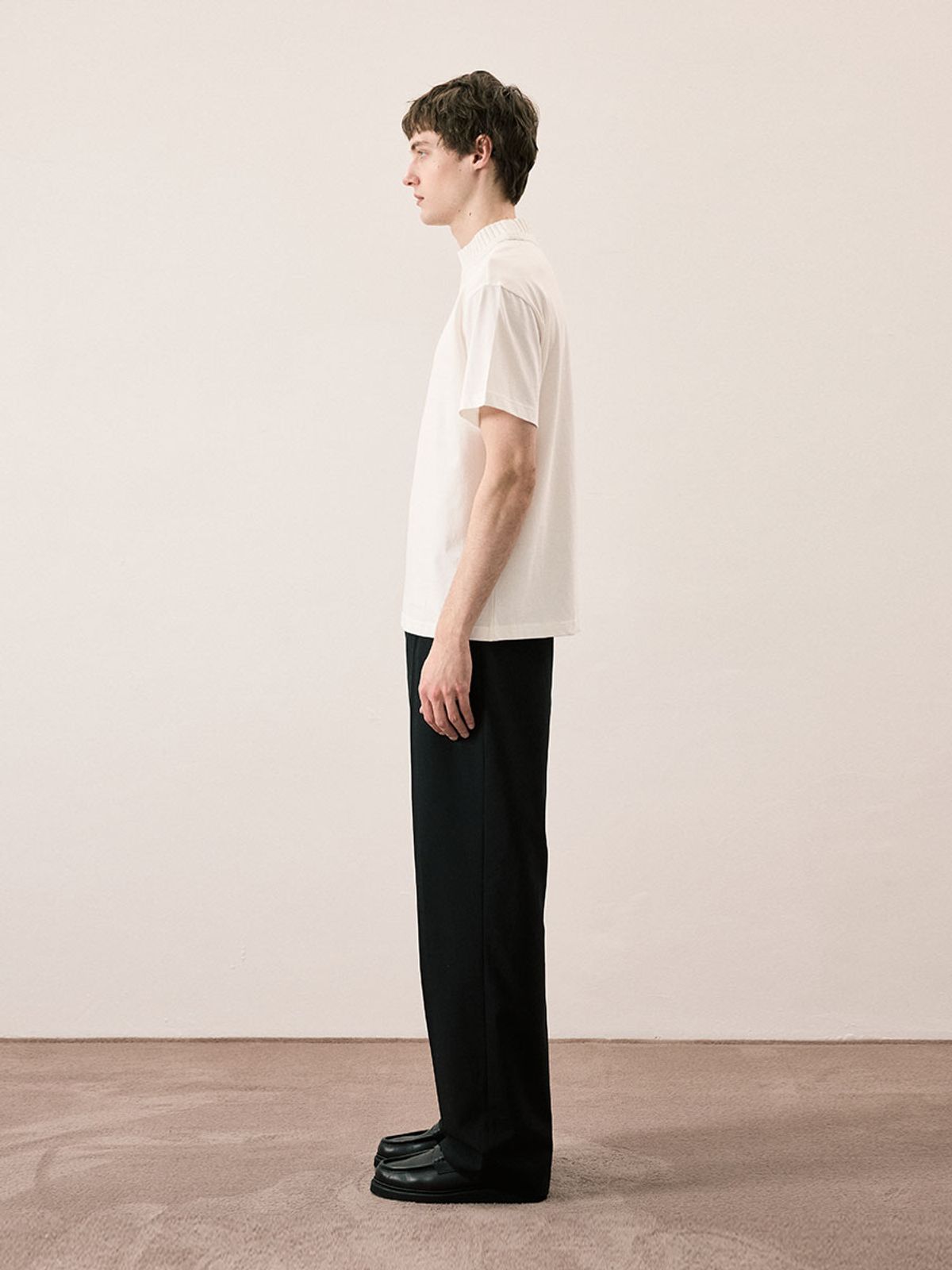 카니(CANNI) Ribbed Collar Tee (Ivory)