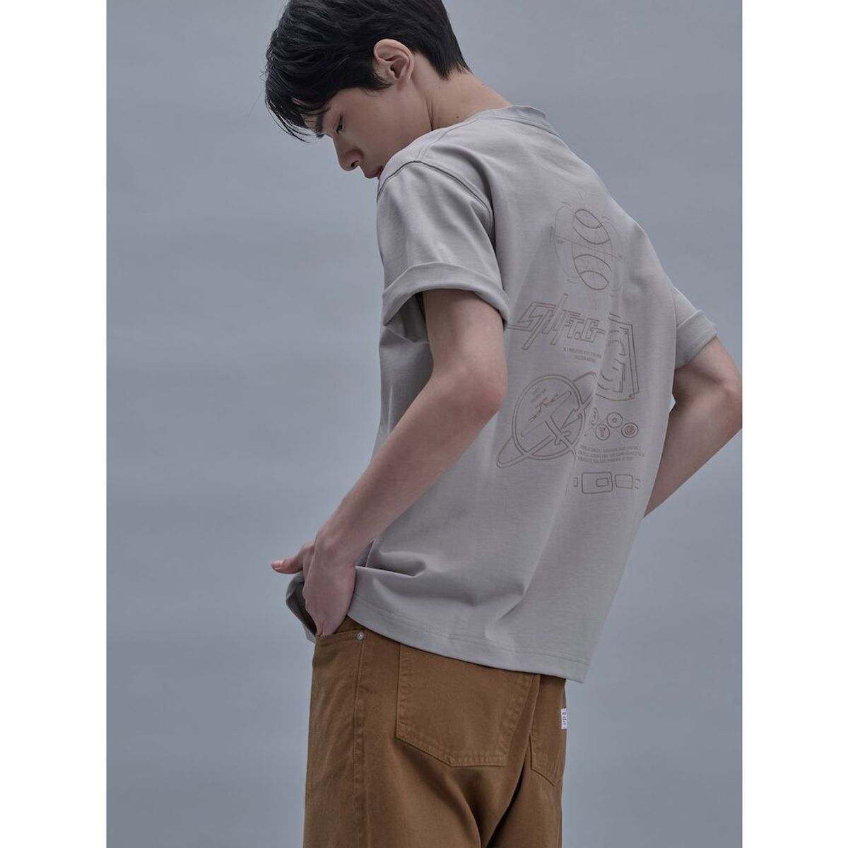 시프트지(SHIFT.G) SHIFT Graphic Round Tshirt  Grey