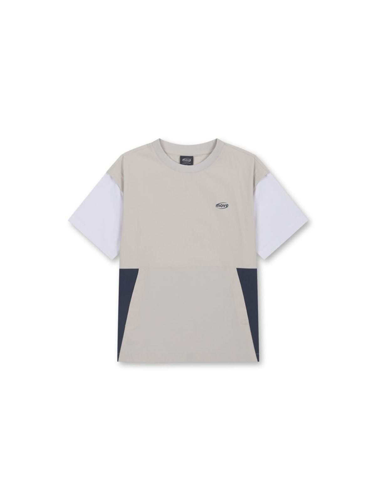 폴햄키즈(POLHAM KIDS) 공용) 무브 화섬 소매 레이어드 반팔티_PKF2TS3512