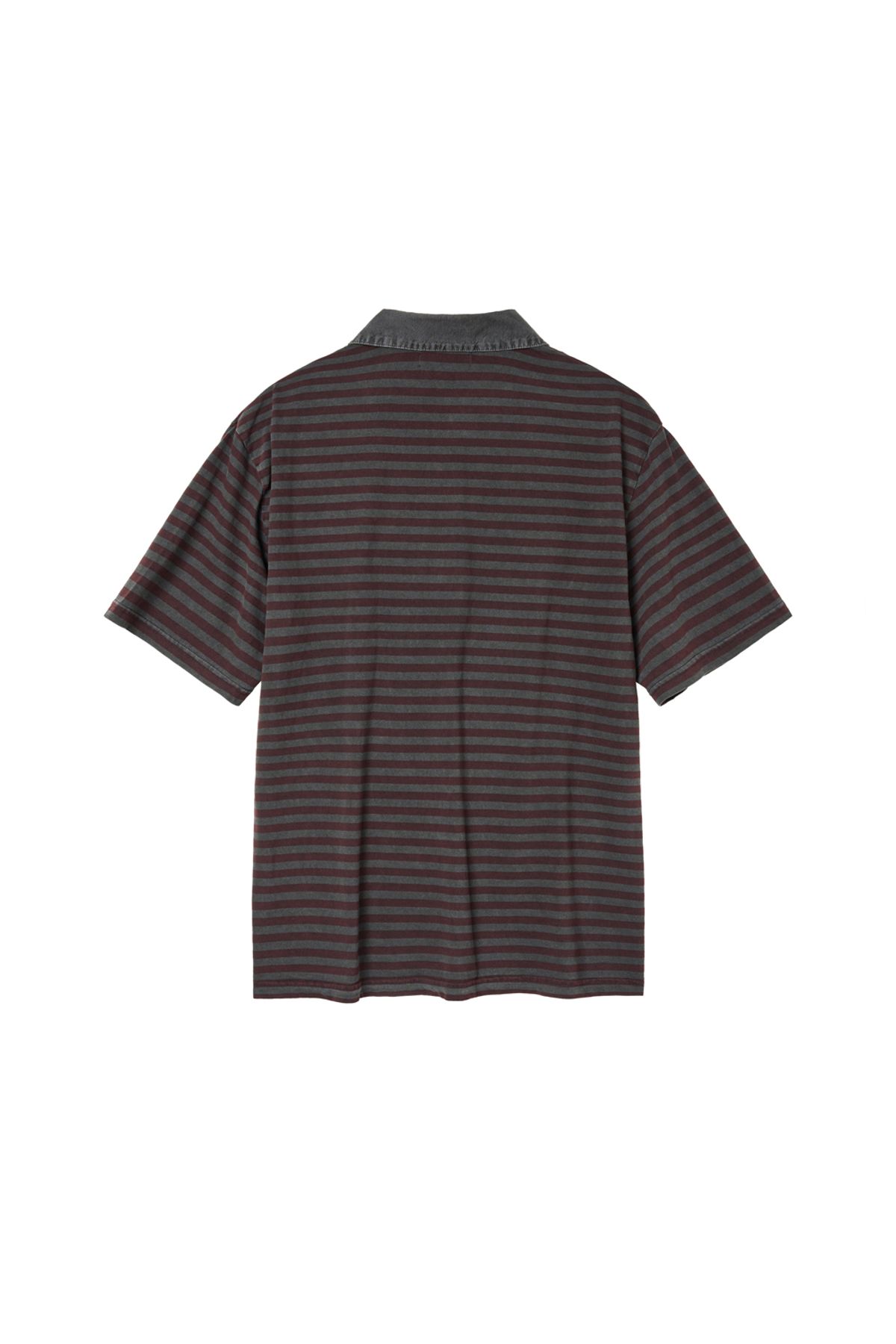 해칭룸(HATCHINGROOM) VTG Stripe Polo Tee 1/2 Burgundy