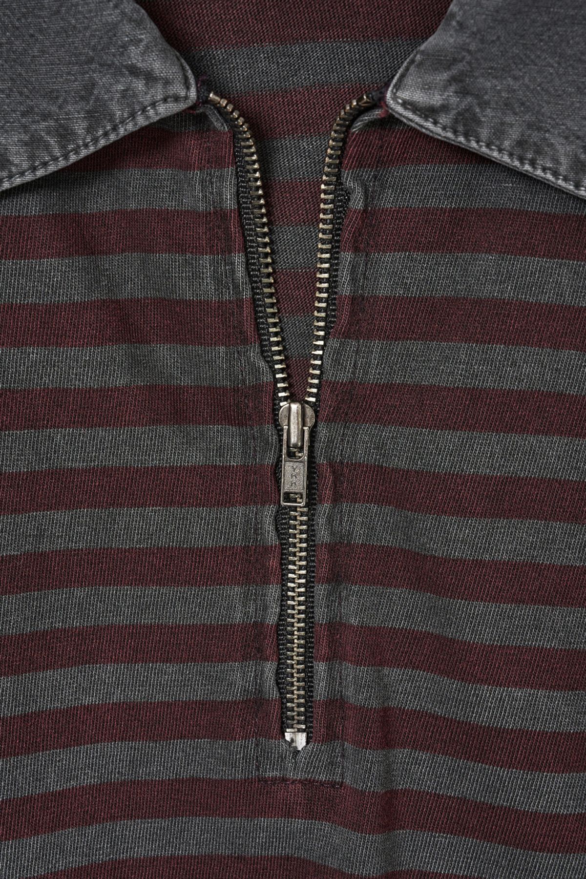 해칭룸(HATCHINGROOM) VTG Stripe Polo Tee 1/2 Burgundy