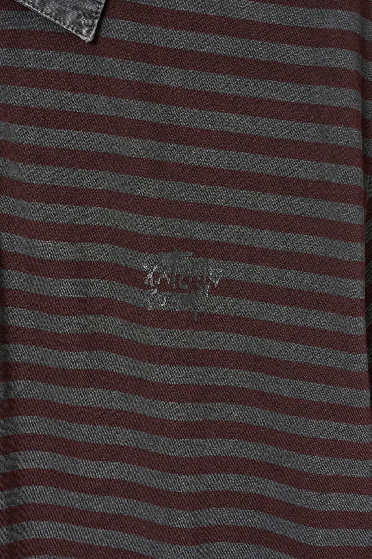 해칭룸(HATCHINGROOM) VTG Stripe Polo Tee 1/2 Burgundy