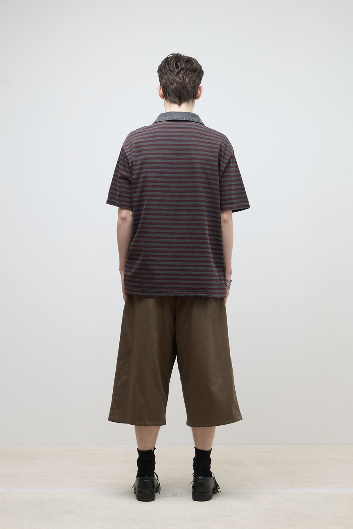 해칭룸(HATCHINGROOM) VTG Stripe Polo Tee 1/2 Burgundy