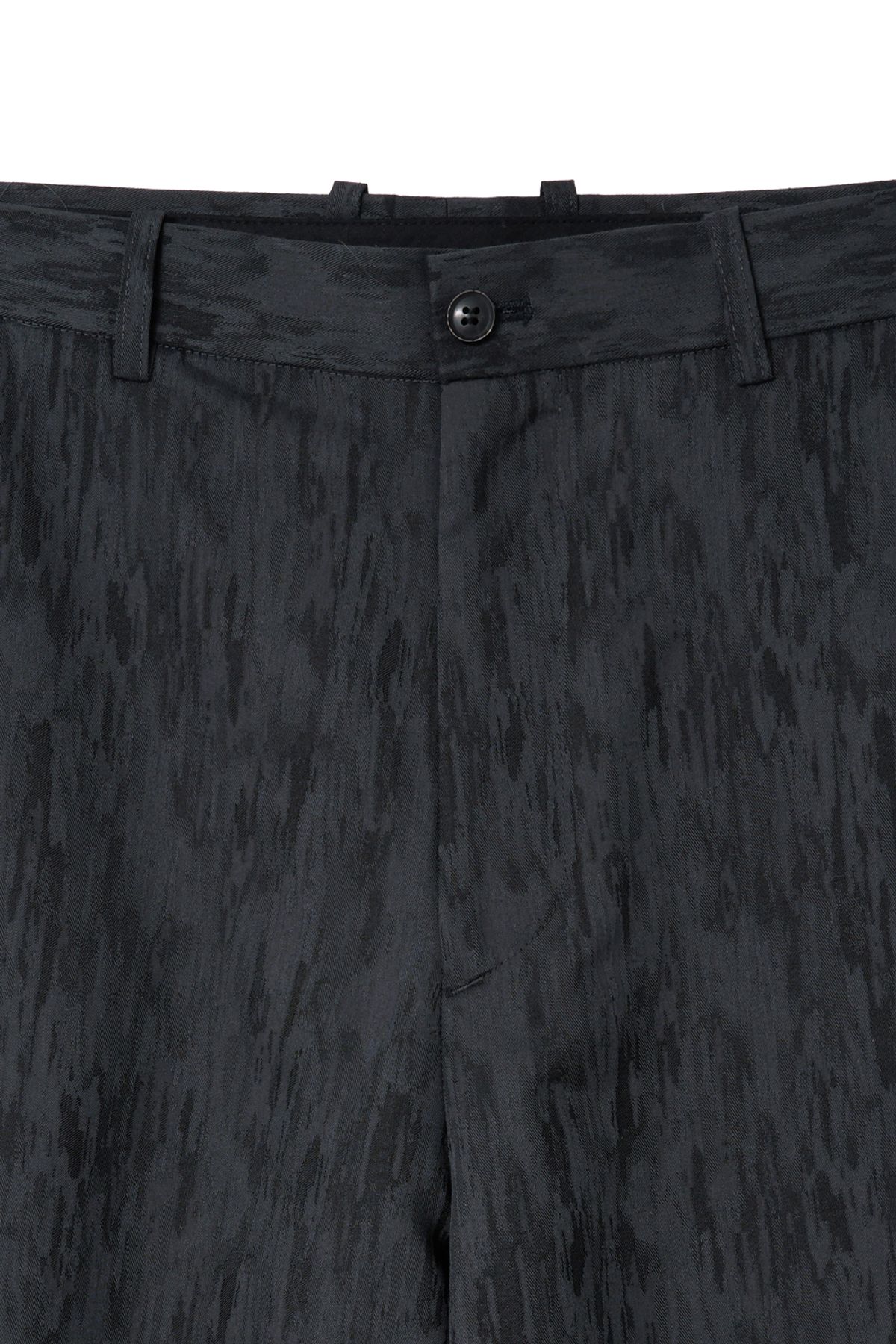 해칭룸(HATCHINGROOM) Wide Curve Trousers Jacquard Blue Charcoal