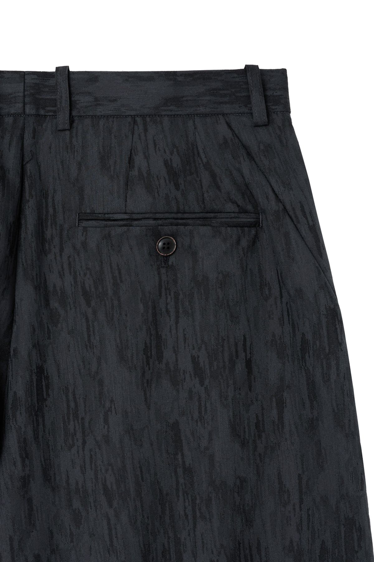 해칭룸(HATCHINGROOM) Wide Curve Trousers Jacquard Blue Charcoal