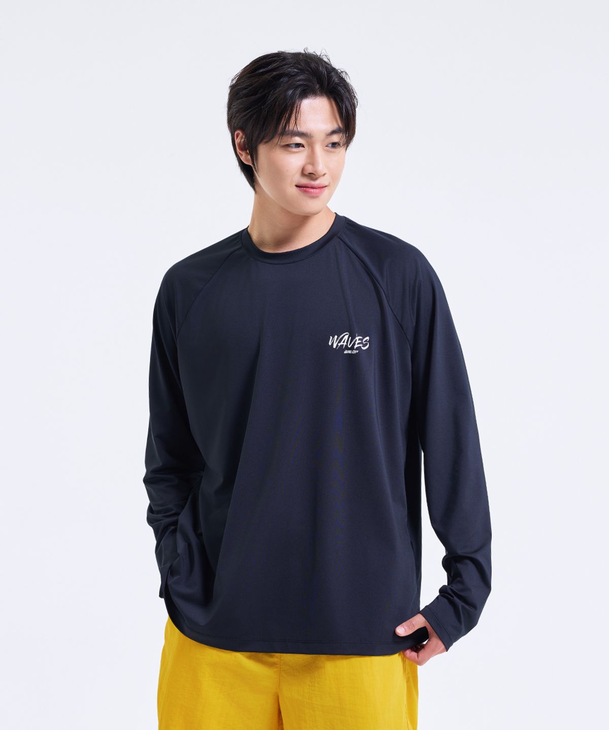 밸롭(BALLOP) 남녀공용 스파클 롱슬리브 래쉬가드 블랙