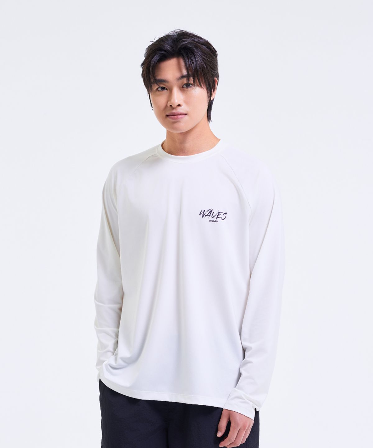 밸롭(BALLOP) 남녀공용 스파클 롱슬리브 래쉬가드 오프화이트
