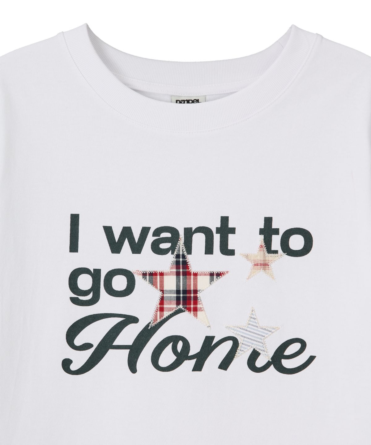 단델(DANDEL) DD home star applique tee (WHITE)