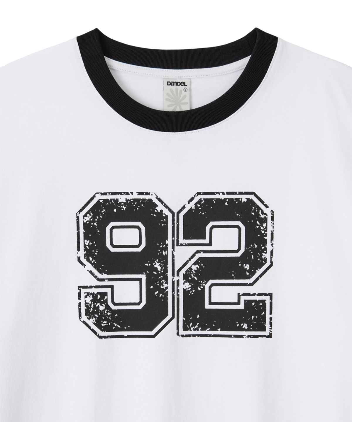단델(DANDEL) DD 92 cracked ringer tee (WHITE)