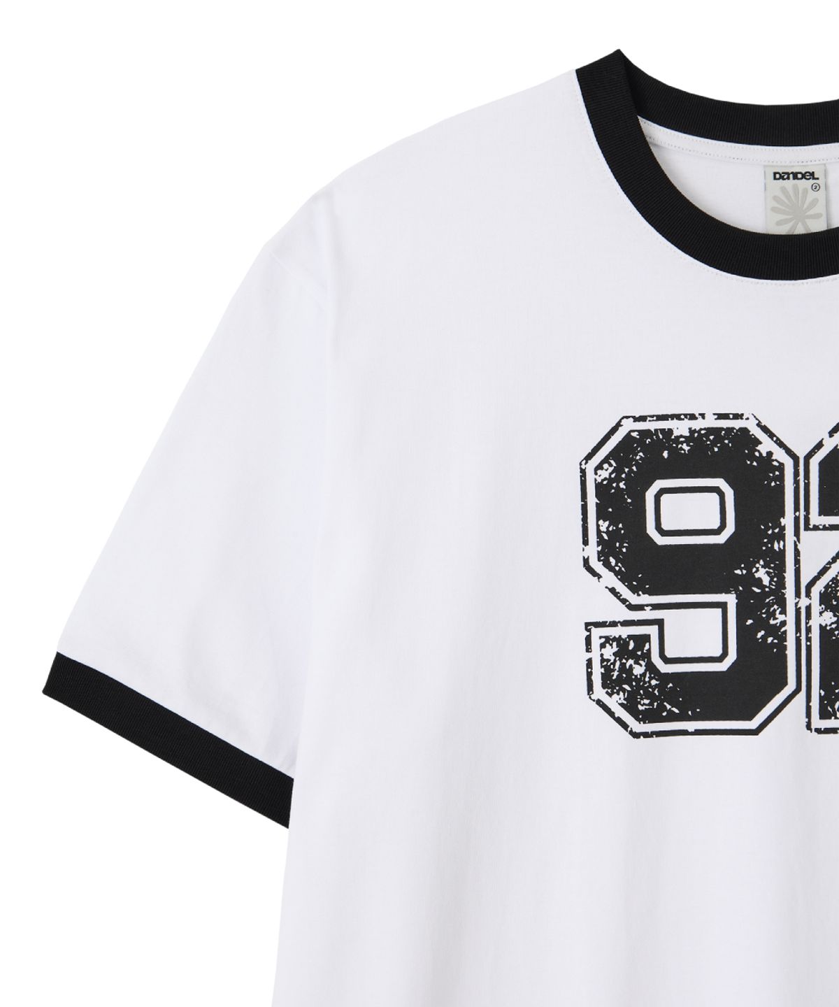 단델(DANDEL) DD 92 cracked ringer tee (WHITE)