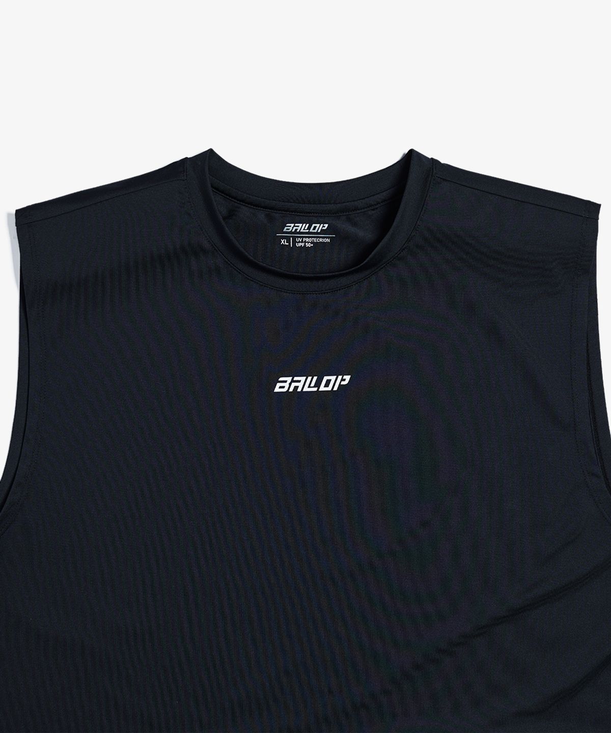 밸롭(BALLOP) 레터링 슬리브리스 래쉬가드 블랙