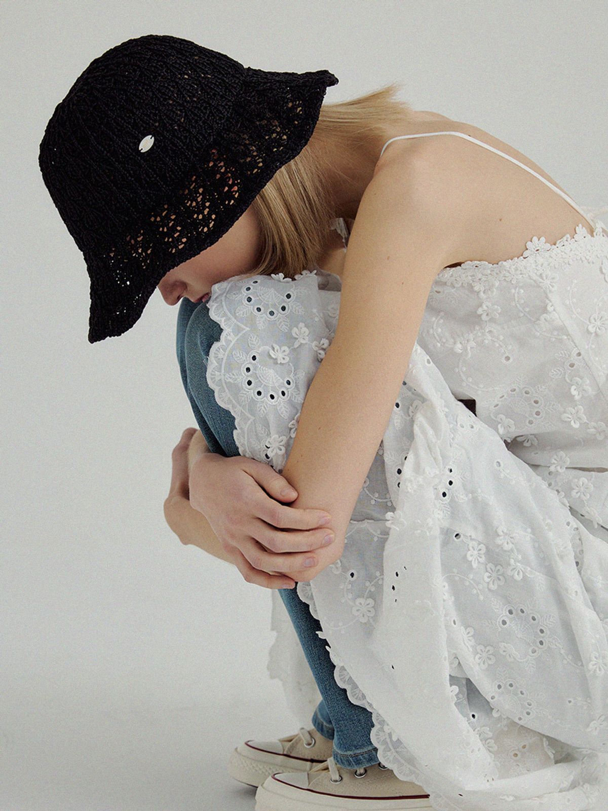 메르헨(MERCHEN) Cliff wave bucket hat_3color