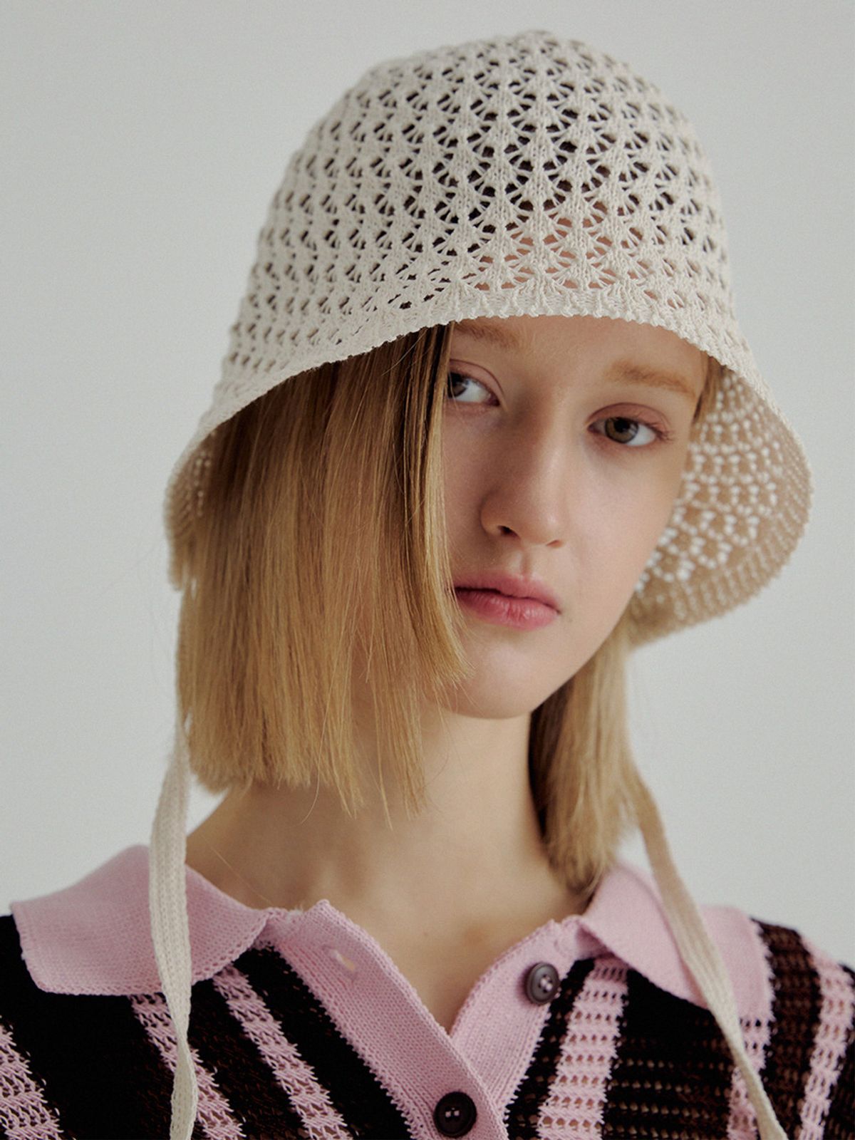 메르헨(MERCHEN) Lasa punching bonnet hat_3color