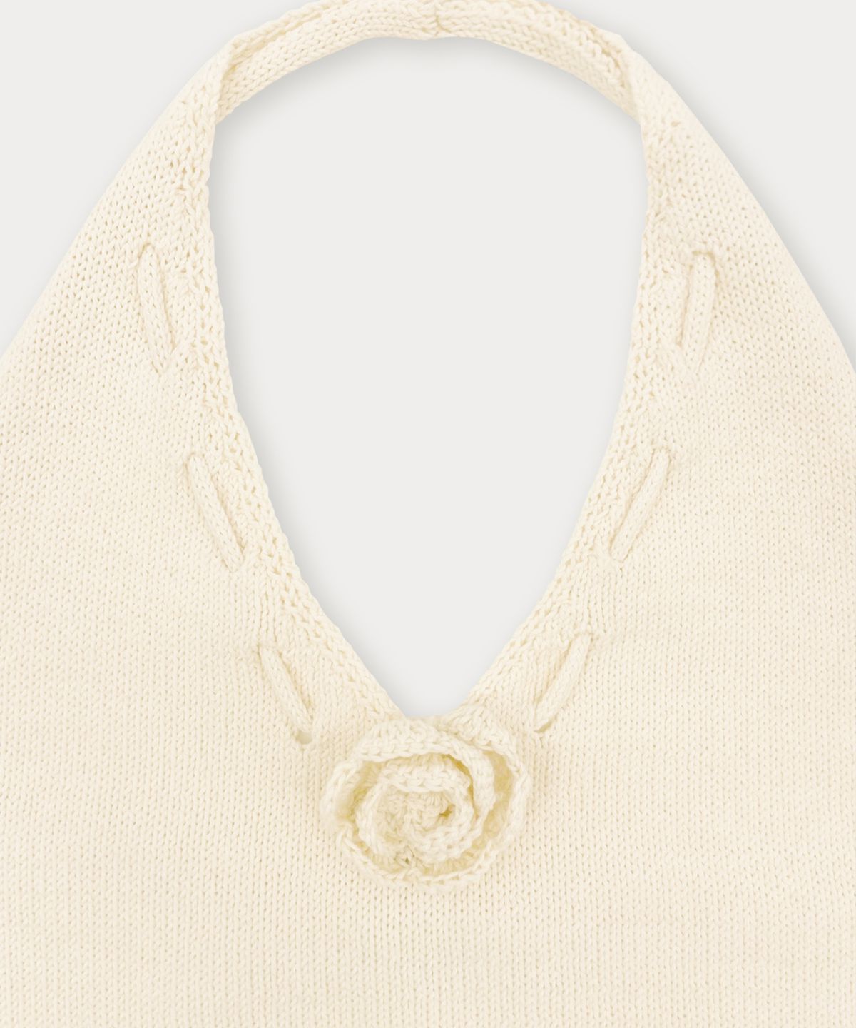 썸웨어버터(SOMEWHEREBUTTER) Aloha Halter Sleeveless Knit - Cream