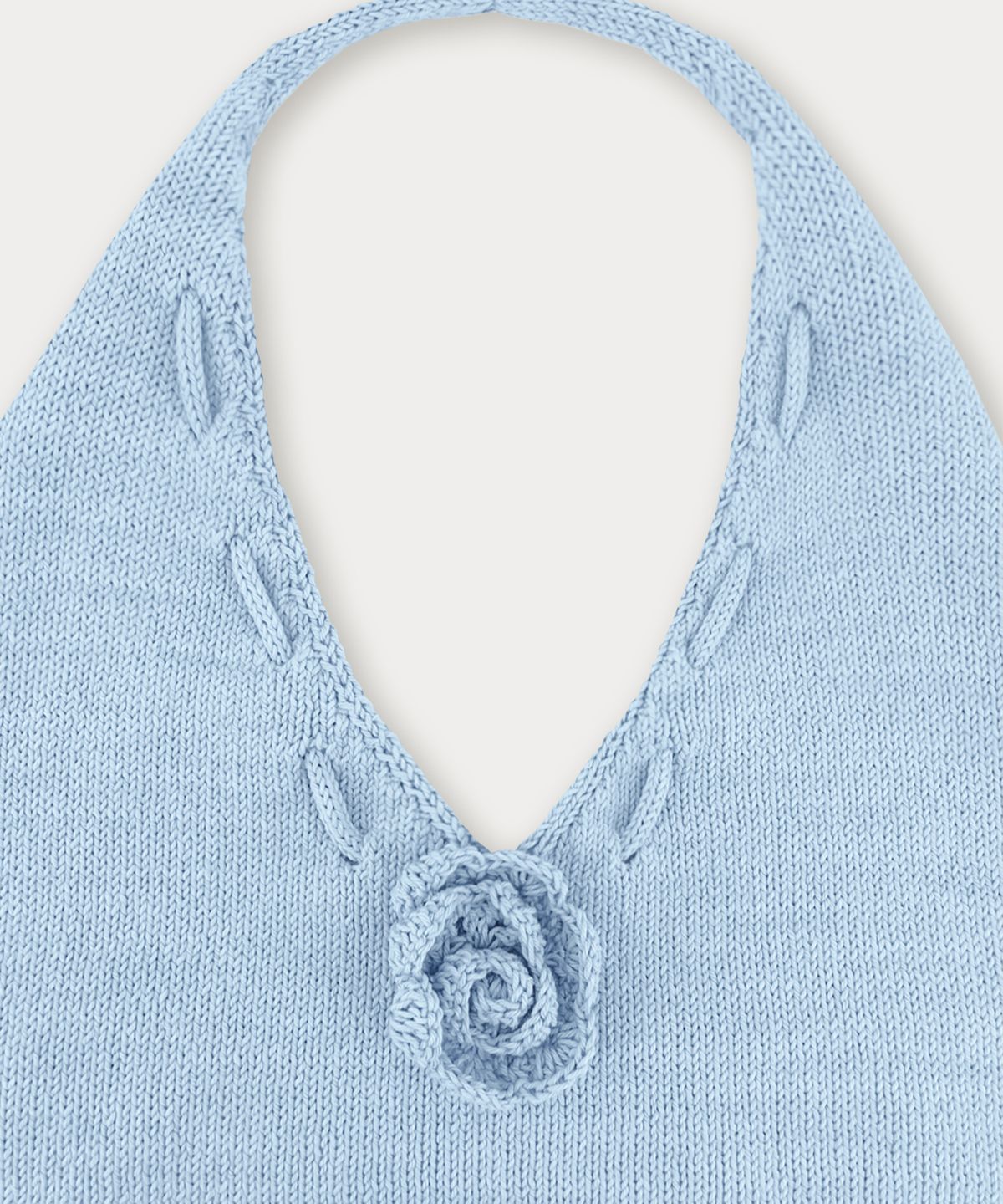 썸웨어버터(SOMEWHEREBUTTER) Aloha Halter Sleeveless Knit - Light Blue