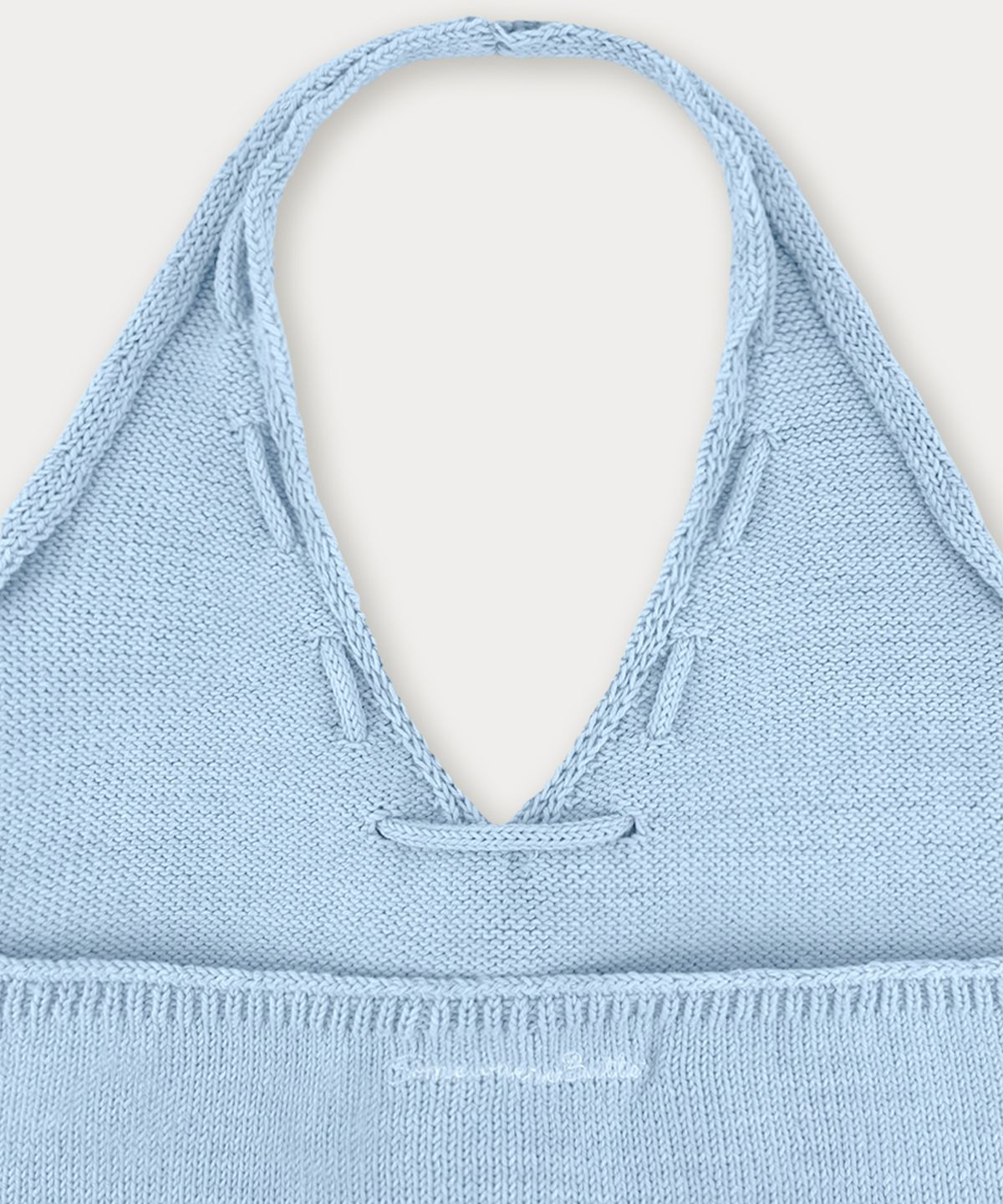 썸웨어버터(SOMEWHEREBUTTER) Aloha Halter Sleeveless Knit - Light Blue