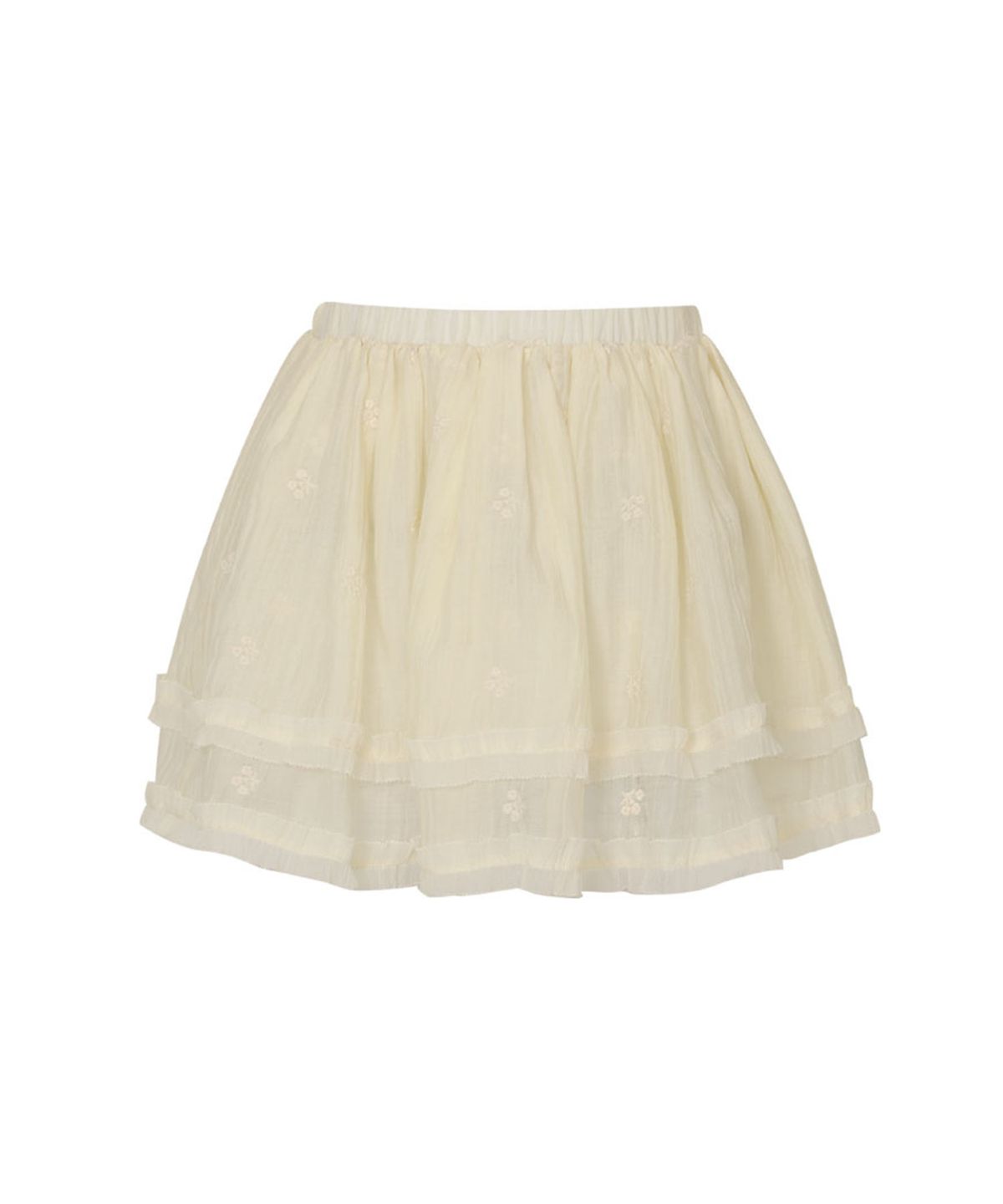 루루서울(LOULOUSEOUL) Double Chiffon Layered Skirt (Ivory)