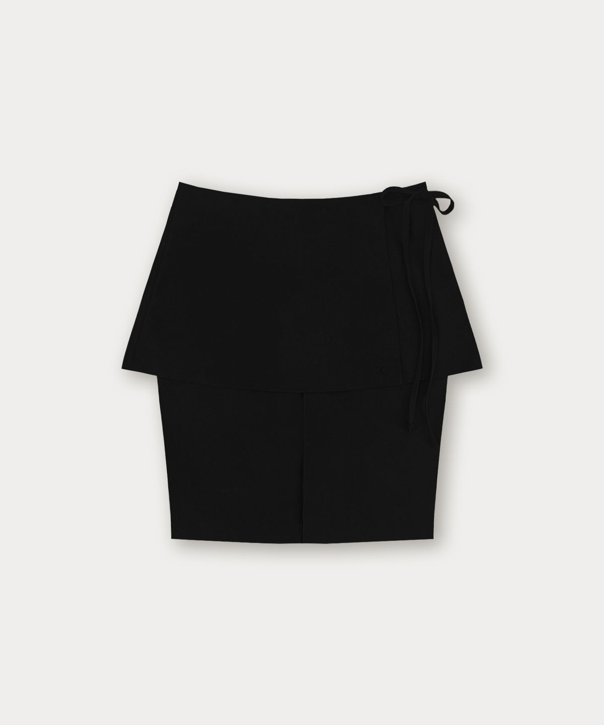 썸웨어버터(SOMEWHEREBUTTER) Biker Layered Skirt Pants - Black