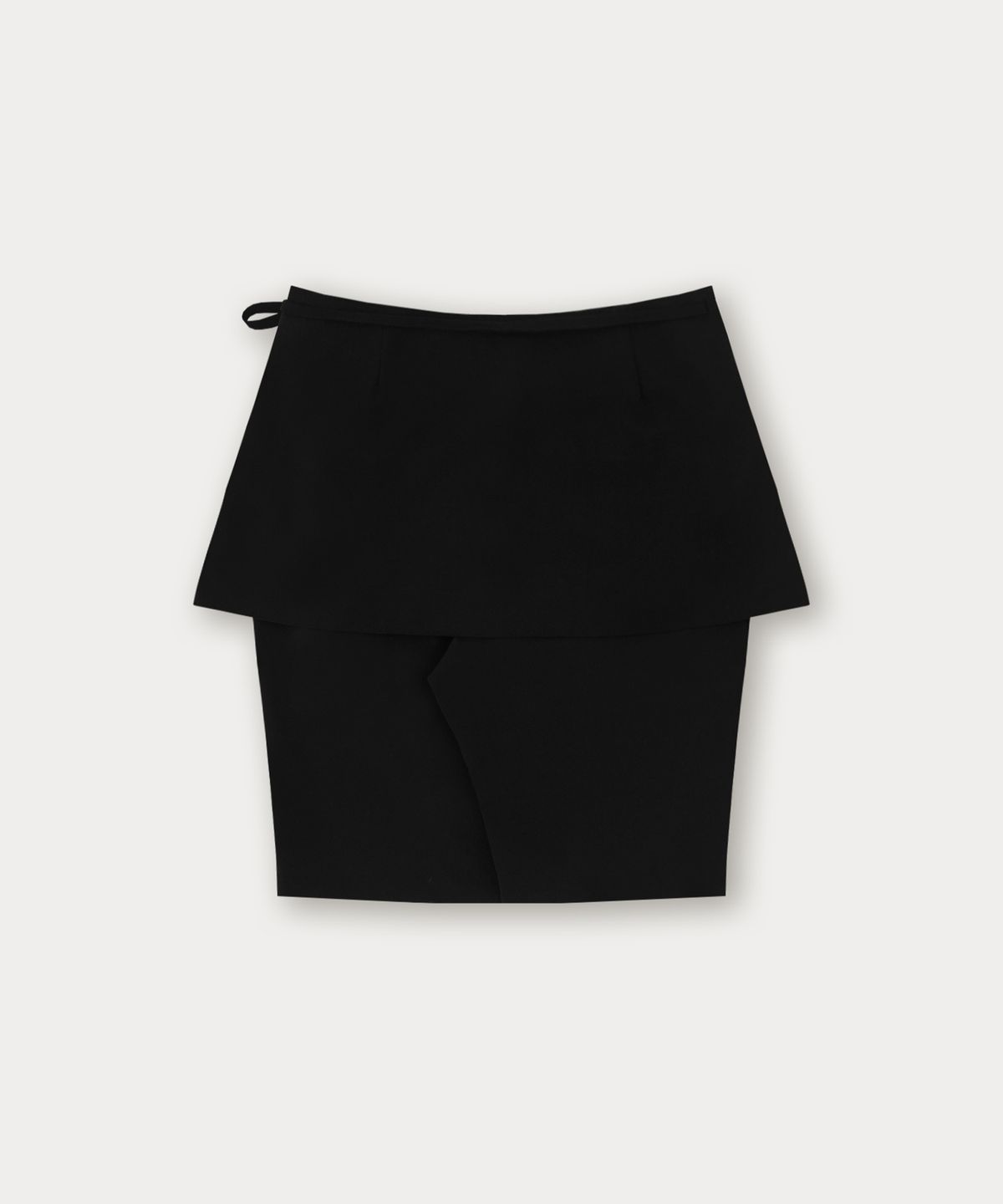썸웨어버터(SOMEWHEREBUTTER) Biker Layered Skirt Pants - Black