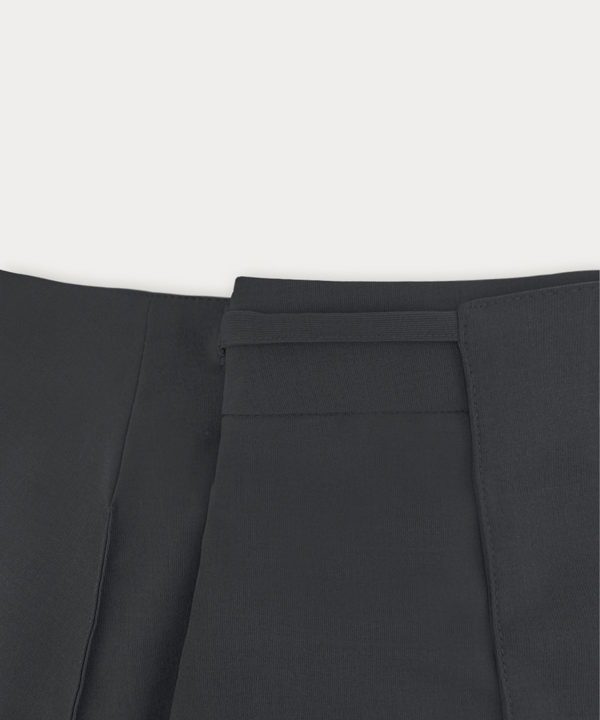 썸웨어버터(SOMEWHEREBUTTER) Biker Layered Skirt Pants - Charcoal