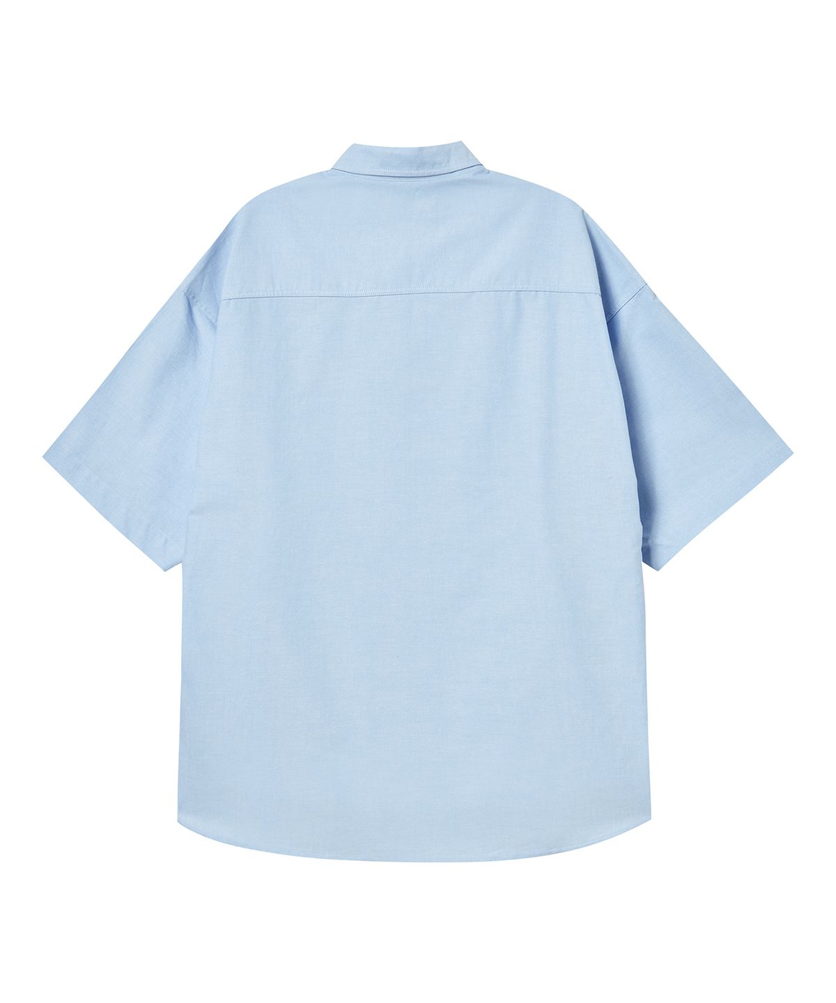 비욘드클로젯(BEYOND CLOSET) [COLLECTION LINE] NY 로고 디테일 옥스포드 반팔 셔츠 블루