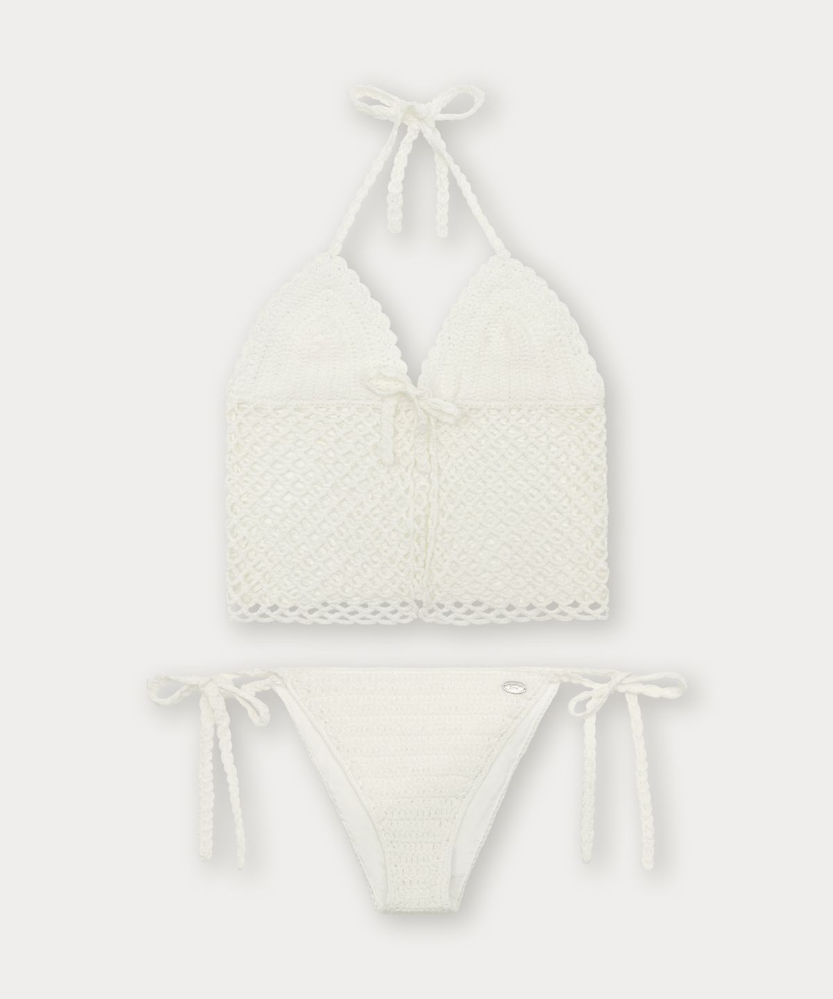 썸웨어버터(SOMEWHEREBUTTER) Handmade Mesh Knit Bikini - Ivory